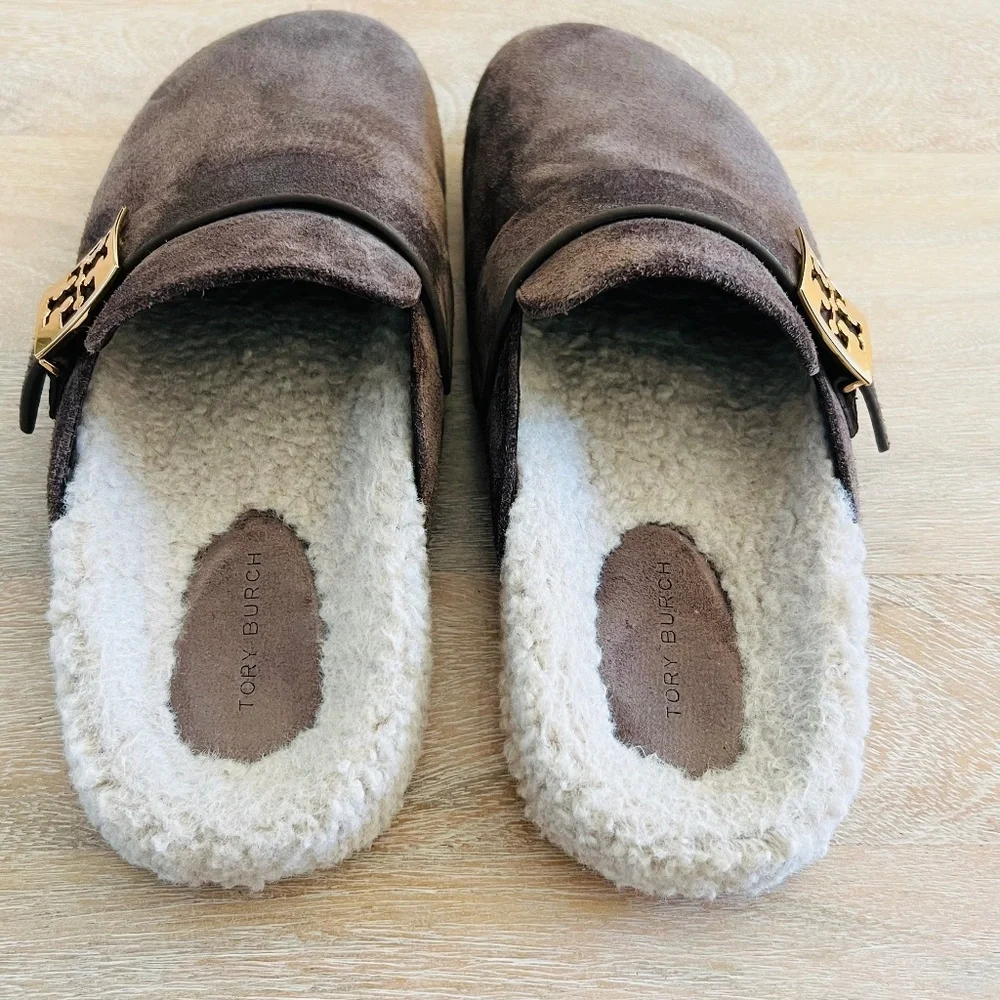 Tory Burch Mellow Suede Shearling‎ Mules